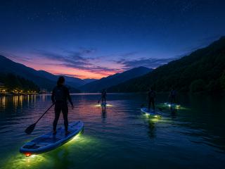 From sunset to night. Experience a magical evening on the lake.